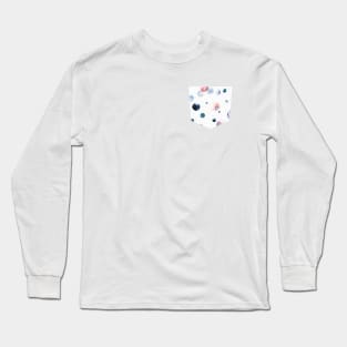 Pocket - Speckled Watercolor Circle Dots Long Sleeve T-Shirt